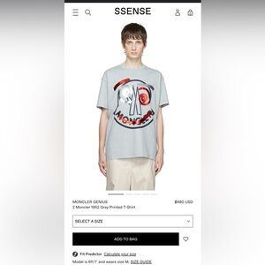 Moncler Genius 1952 Grey T-Shirt size L